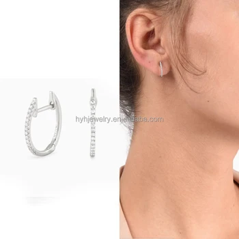 New Jewelry Designs 925 Silver Cz Huggie Earring Young Lady Ear Ring New Jewelry Designs 925 Silver Cz Huggie Earring Young Lady Ear Ring Models