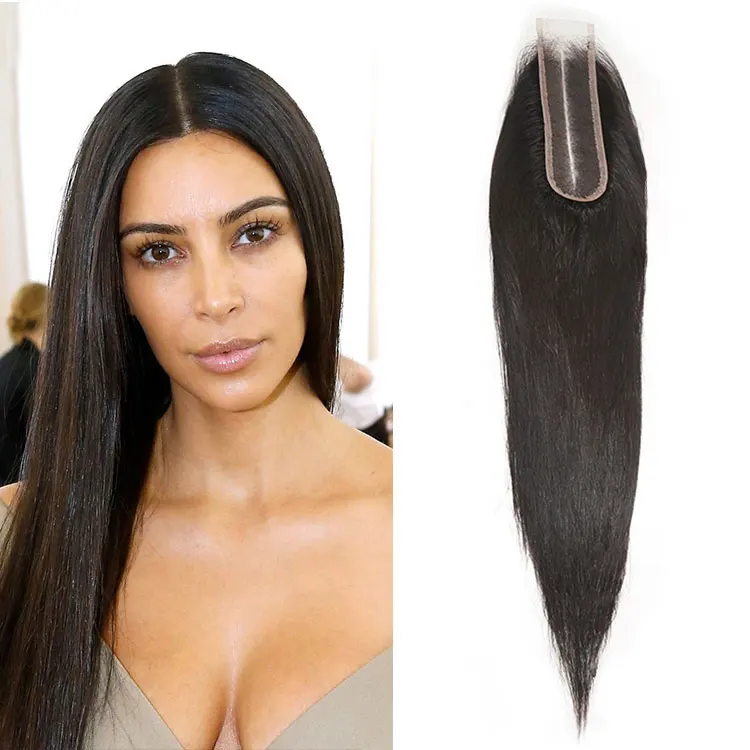 

XBL Kim K Straight 2x6 Swiss Lace Closure 100% Human Hair with Baby Hair 10-16 Inch Lace Closure Free Shipping