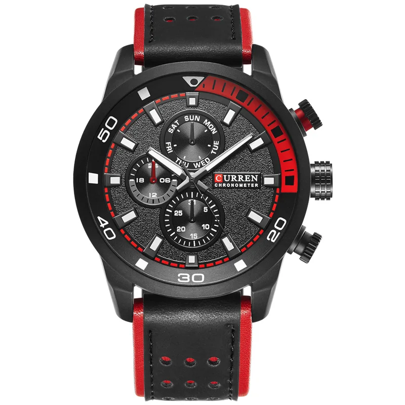 

Wj-6071 Top Brand Leather Strap Water Resistant Men Wrist Quartz Watches