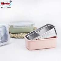 

304 rectangular stackable two layers stainless steel thermal hot lunch box dividers in plastic for dishwasher safe plastic