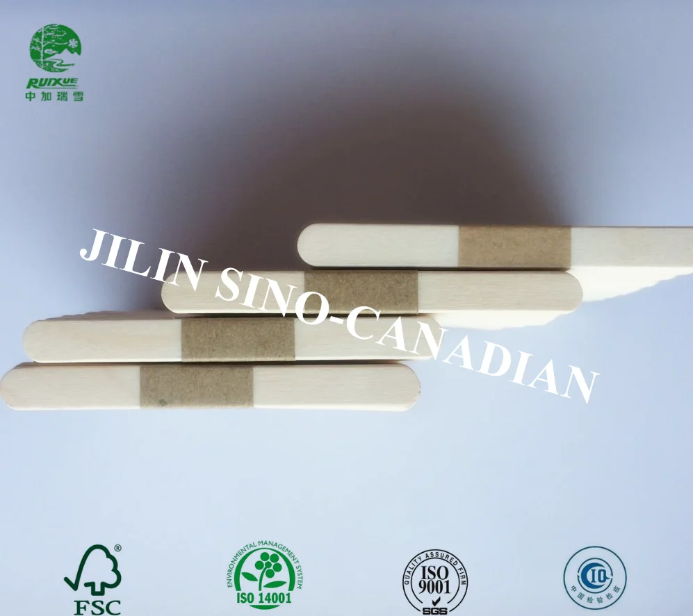 
93mm birch wood ice cream stick spoon with printed logo 