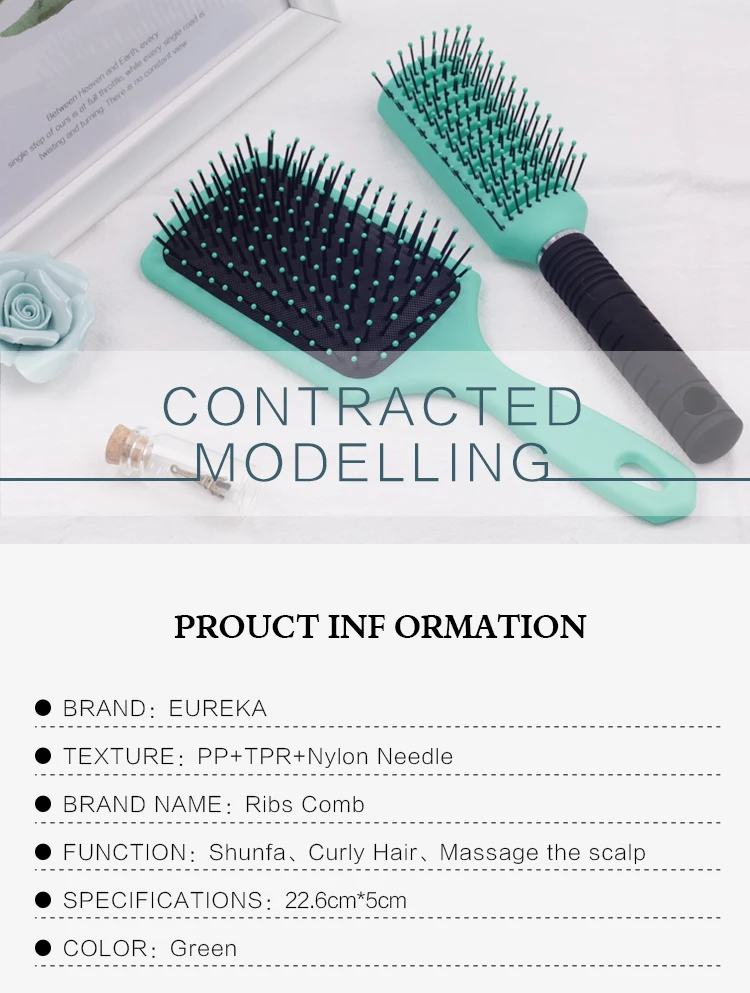 EUREKA 8586-G Square Paddle Hair Brush Soft Touch Anti-Slide Paint Hair Brush