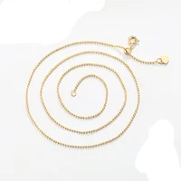 

Adjustable slide gold plated 925 Sterling silver sparkle bead ball chain necklace