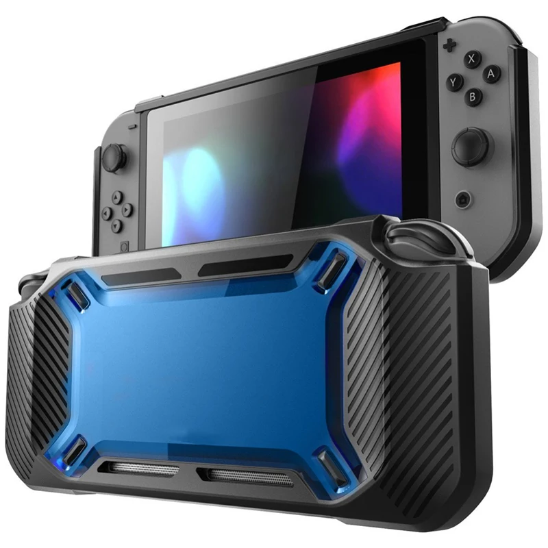 

Shockproof Soft Touch Packaging Whole Protective Rubber Case Silicone Shell Case for Nintendo Switch Console Joy-con, Black