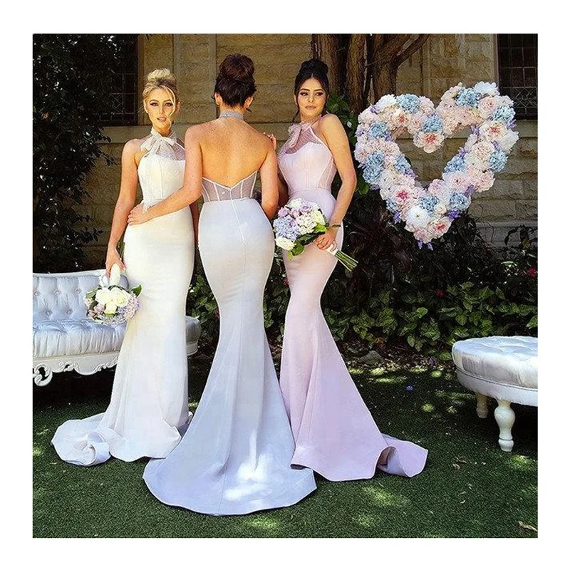 

Cheap Discount Long Wedding Formal Mermaid Girls Bridesmaid Dress, Pink