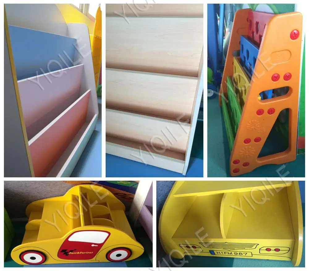 Car Style Shelves For Children Book Wooden Kindergarten Bookshelf
