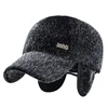 Winter Soft Artificial Marten Hair Woolen Baseball Cap With Ear Muff