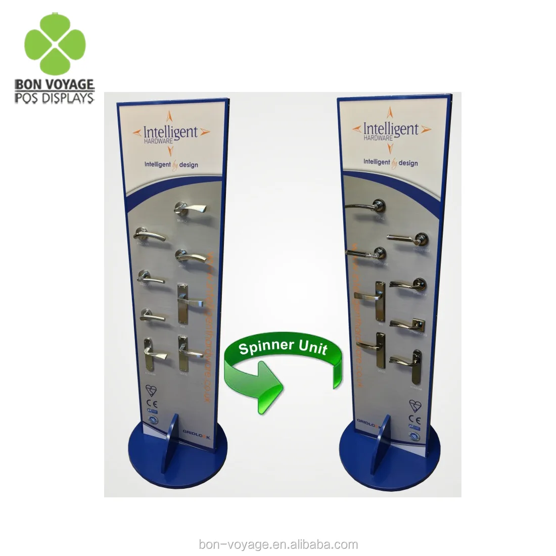 Retail Store Rotating Wooden Door Lock Display Stands For Hardware