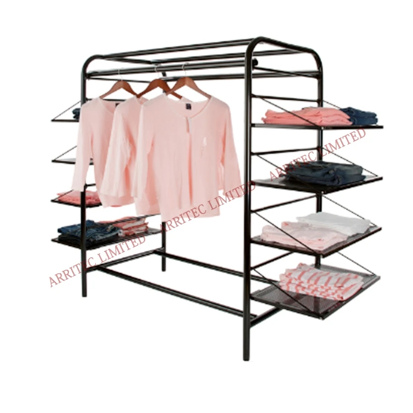Retail Store Home Hotel Supermarket Garment Display Stand Floor Metal