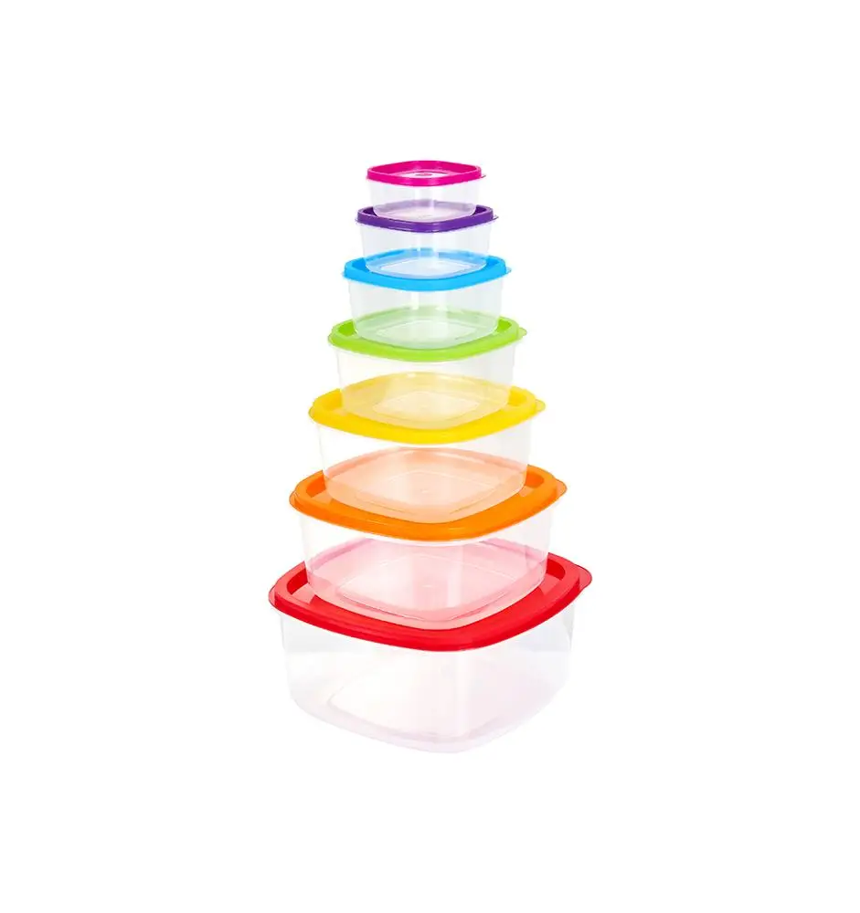 

Multi Capacity 7 Pcs BPA Free Food Storage Box Plastic Food Container Set