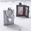Lovely Personalised Textured Leather Photograph Book Keyring Mini Picture Frame