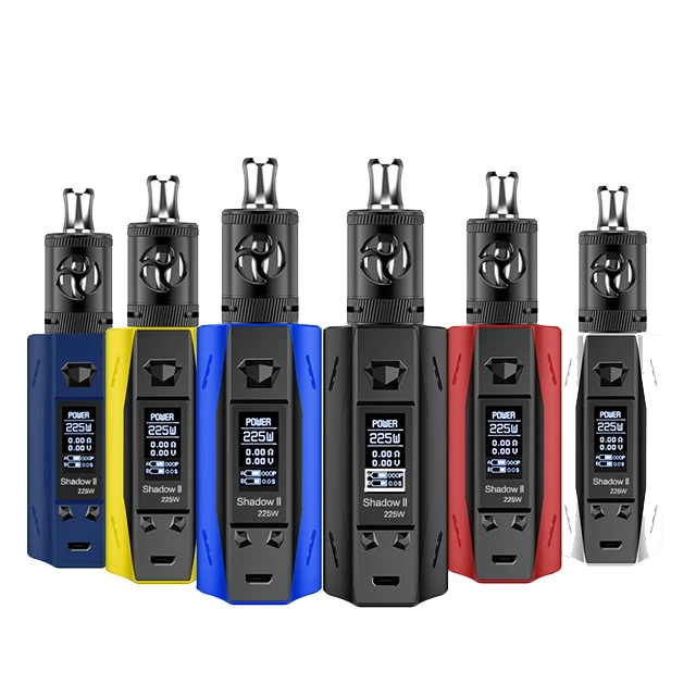 

Jiuang Manufacturer Supply Shadow II 6-225W vape box mod kit, Black. siver. blue. yellow. red