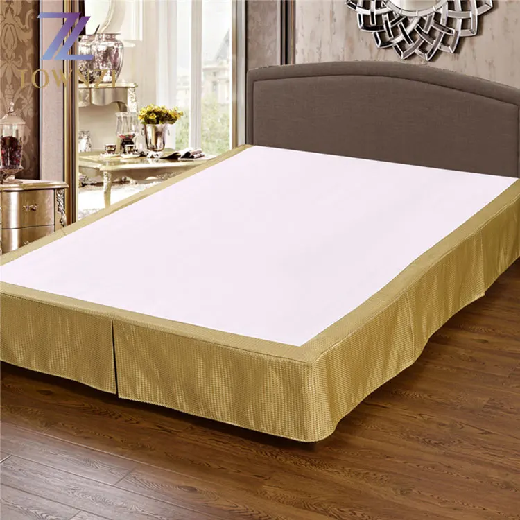 Wholesale Hotel Fitted Polyester cotton Jacquard Decorative King size Bed Skirts 