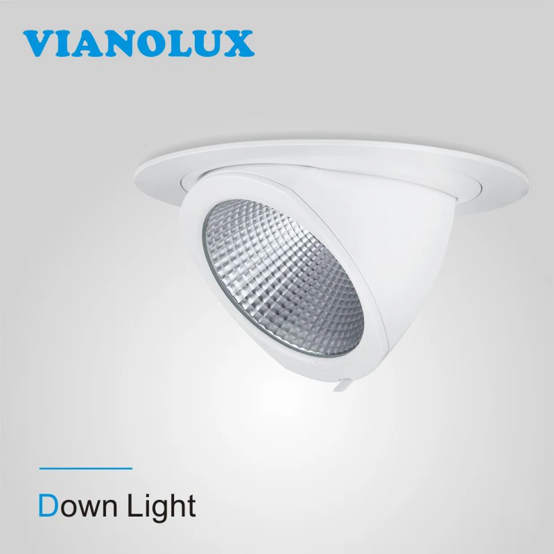 
European Standard Recessed 6 inch 50w Triac Dimmable COB led down light/downlights black frame 