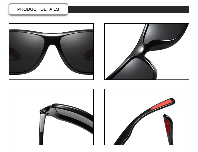 New Fashion Square Frame Men Sunglasses Arc Outdoor Protection Male Eyewear