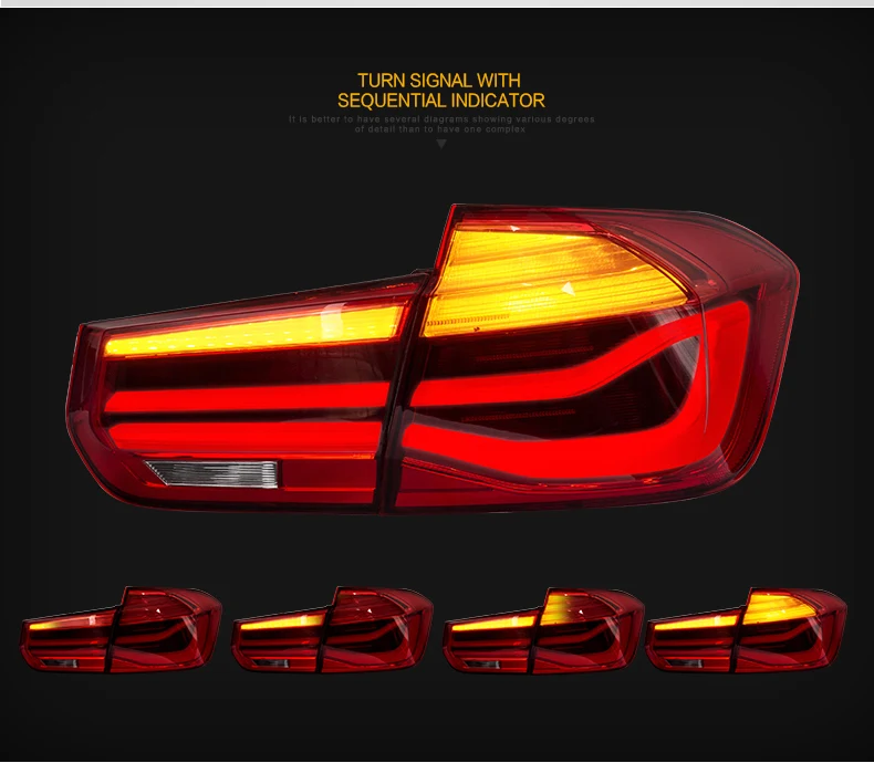 VLAND manufacturer for Car Tail lamp for F30 LED Taillight 2013 2014 2015 for F35 tail light Full LED witn moving turn signal