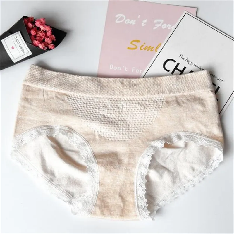 3D honeycomb seamless women underwear massage high elastic cotton file breathable waist hip ladies panties with lace