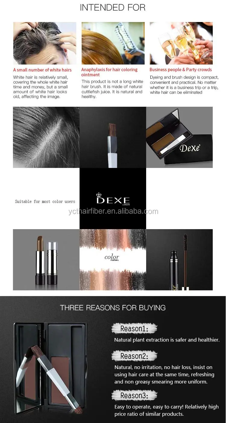 Dexe Temporary Hair Dye Cover Gray Roots Private Label Grey Hair Concealer