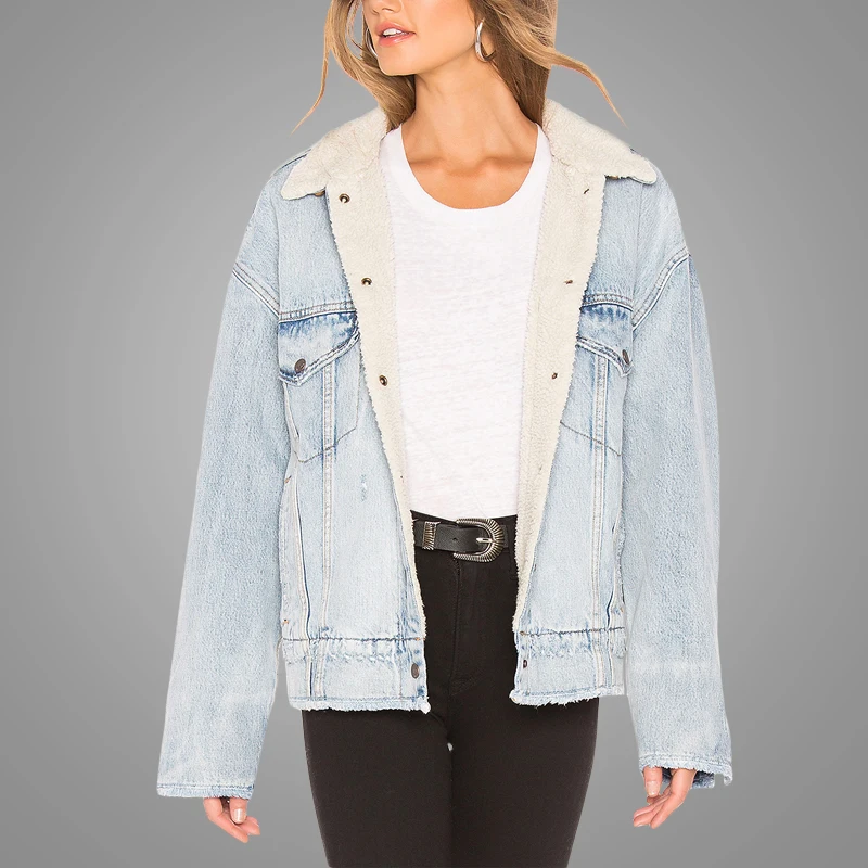 OEM-Wholesale-Trucker-Denim-Jacket-Plain-Women