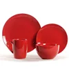 16 piece rounded square stoneware china dinnerware set