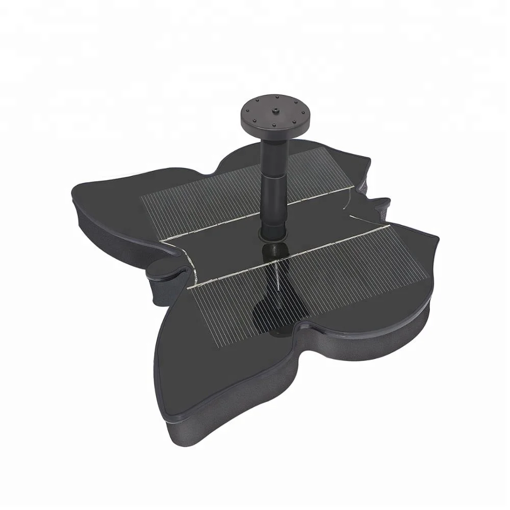 

Butterfly Shape Outdoor Garden Landscape Solar Energy Submersible Fountain Pump, Black