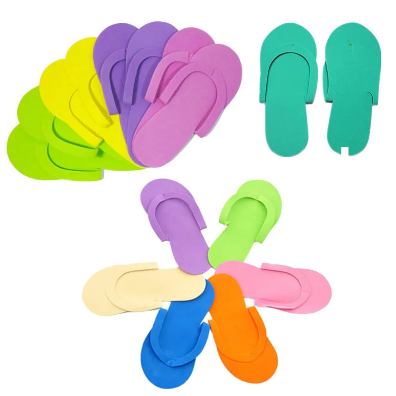 12 Pair Disposable Foam Slippers High Quality Foam Pedicure Slipper For Salon Spa Pedicure Flip 0926