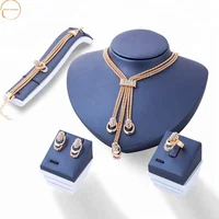 

anti allergy fashion exaggerate crystal gold jewelry sets 2019