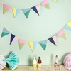 Promotional Wholesale Triangle Paper Flags Decoration Banners for Birthday Party Babe Shower Wedding Decoration Kids Room Decor