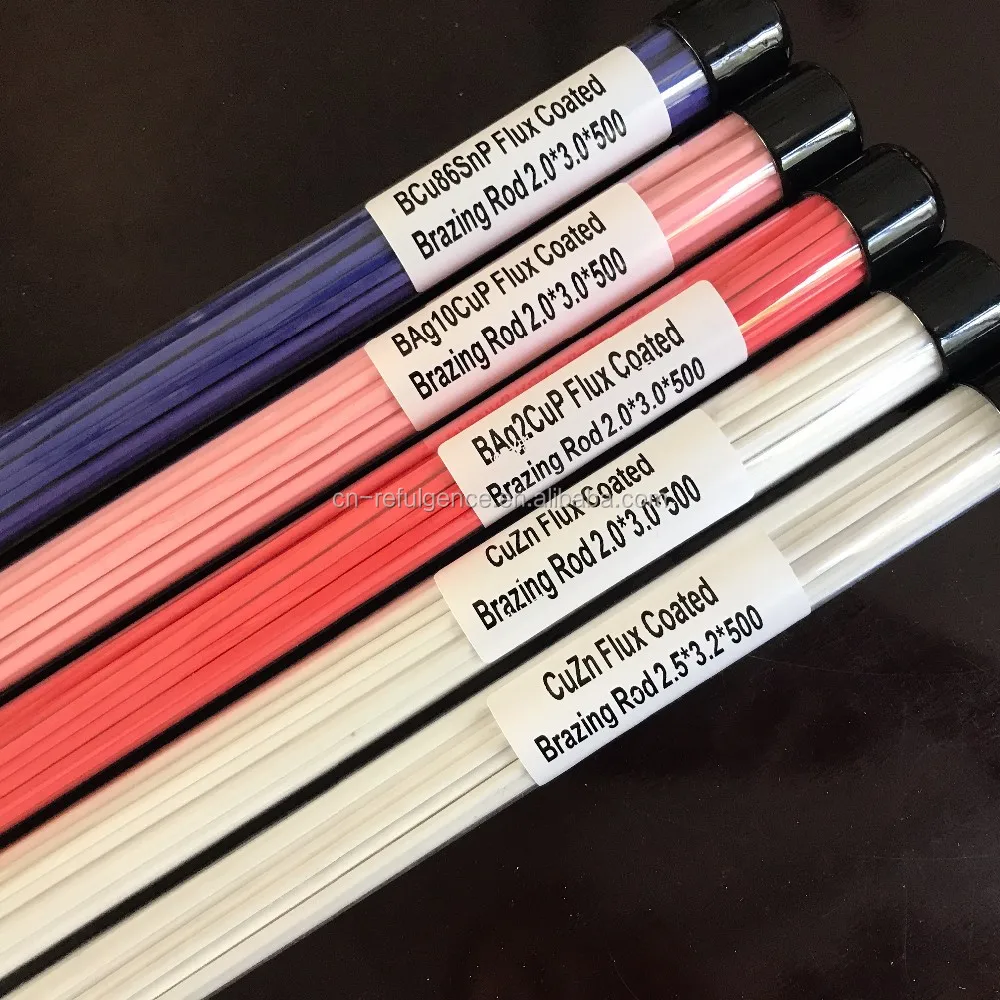 Refulgence Phoscopper Tin Brazing Rod,2 56 Ag Flux Coated Silver