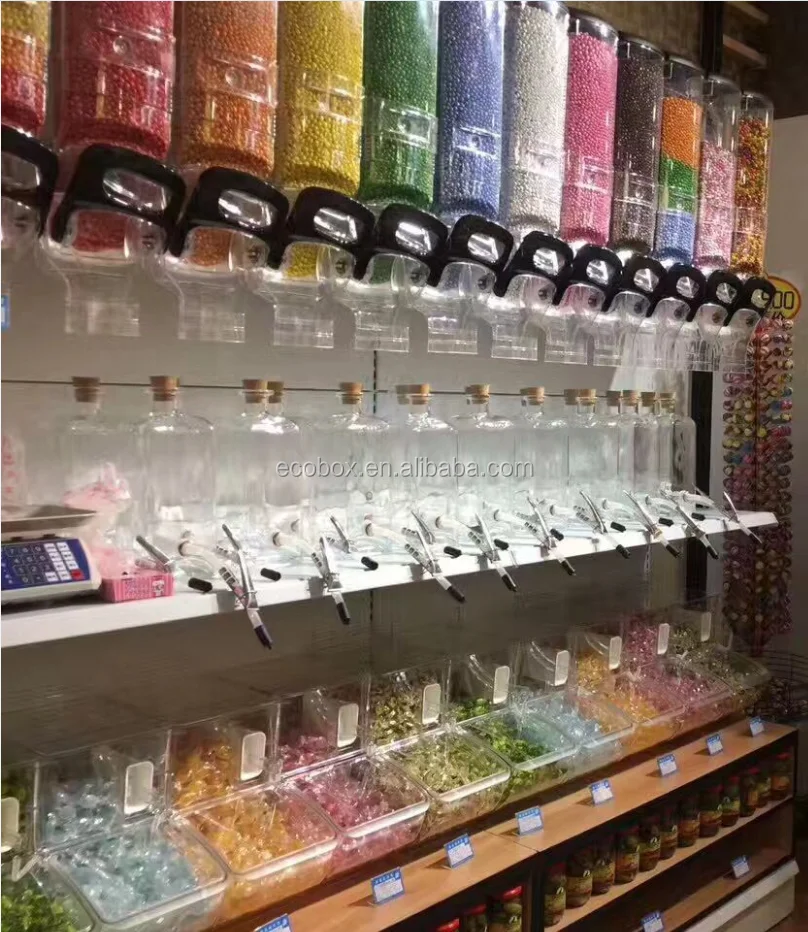 Plastic Bulk Dry Food Dispenser Countertop Dual And Single Cereal