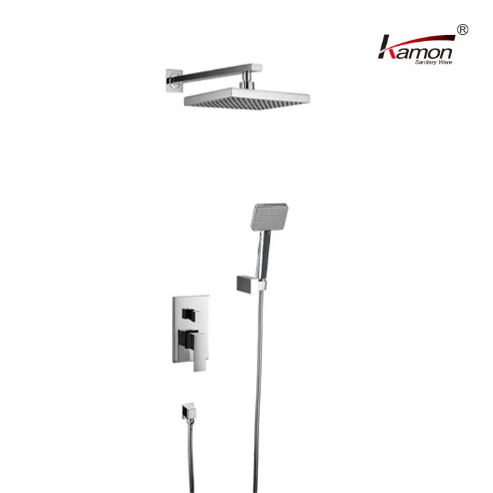 
Unique Design Round Tube Bathroom Brass In wall bathroom kerox cartridge chrome brass wall mount shower set 