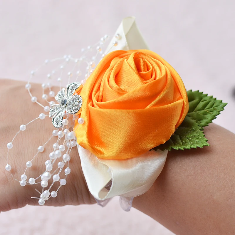 丝绸人造女性新娘婚礼装饰手腕胸花