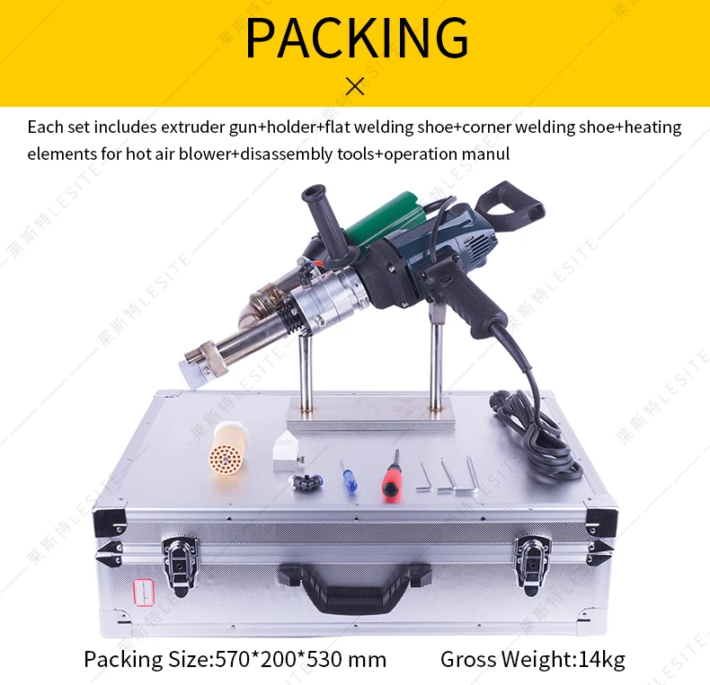 Portable Pp Hand Extruder Pe Plastic Extrusion Welding Gun Hand Welding