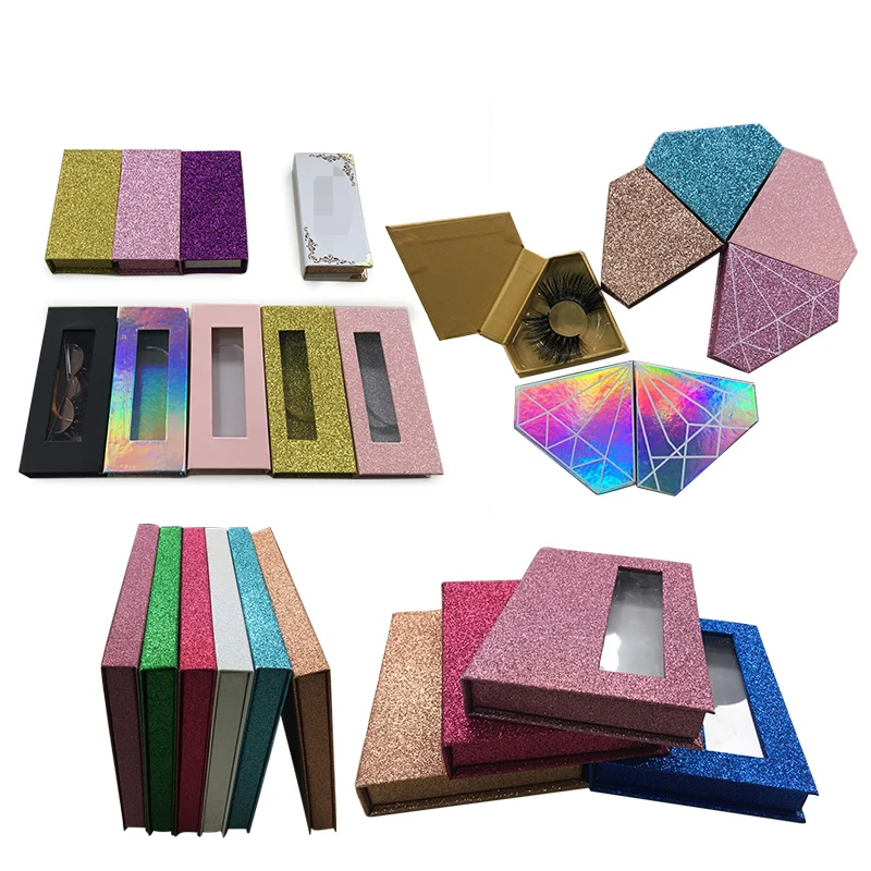 custom printed printing storage container round paper false eyelashes packaging cardboard box of eyelashes box with window