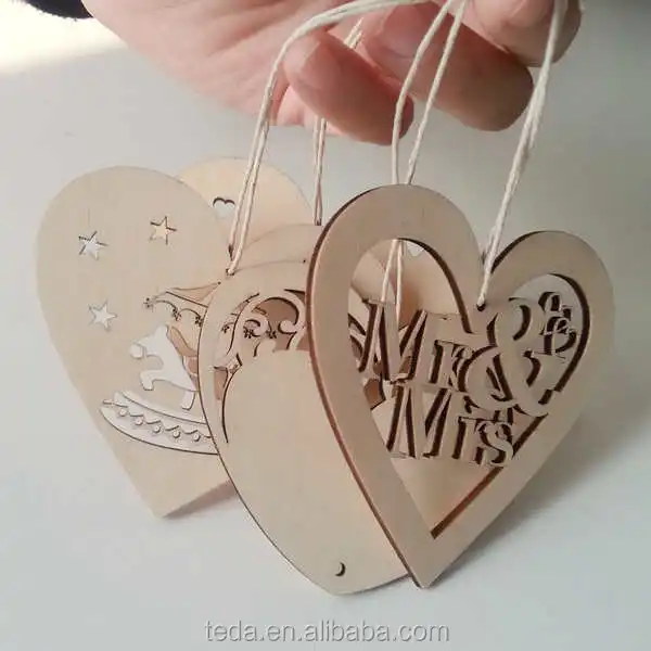 

Free Shipment Wooden Heart Table Decorations