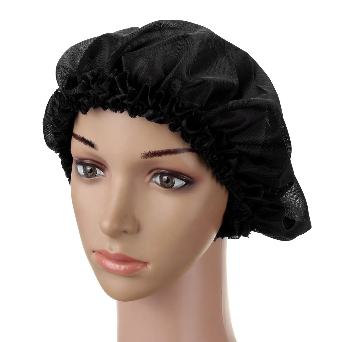 black woman shower cap