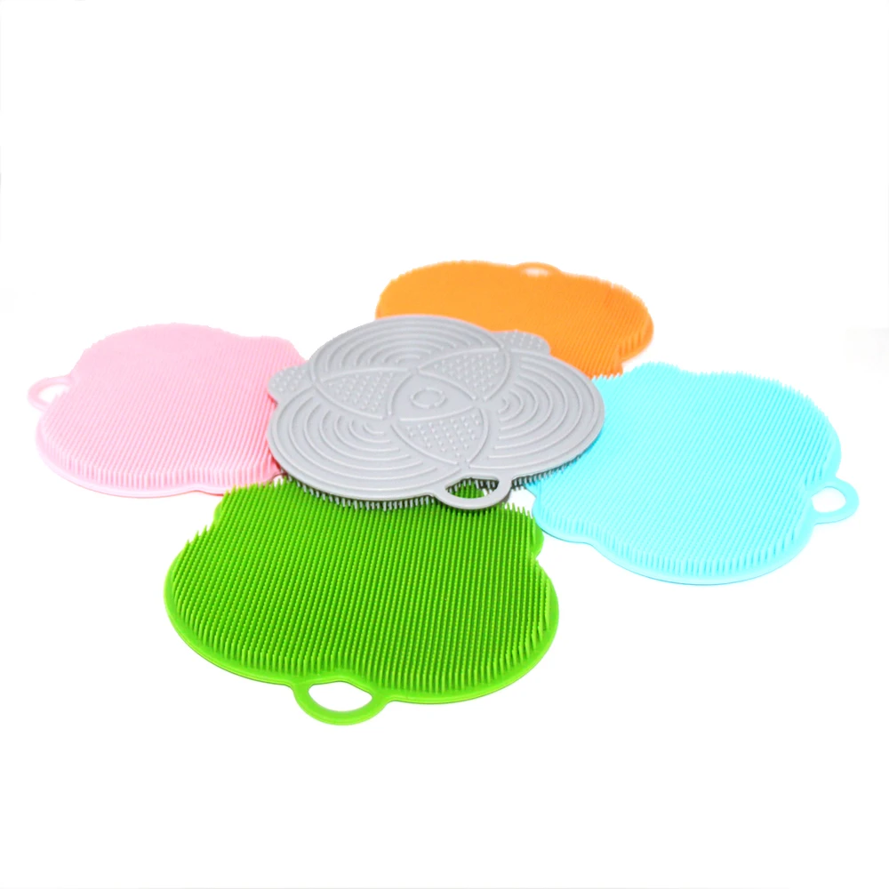 
Wholesale Non Stick Fruit Vegetable Washer Scrubber Glass Bottle Brush Pan Cleaner Silicone Dish Washing Sponge 