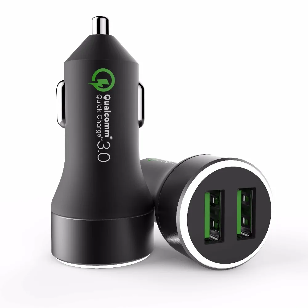 

Consumer mobile accessories 2 ports QC 3.0 car charger,dual usb car charger