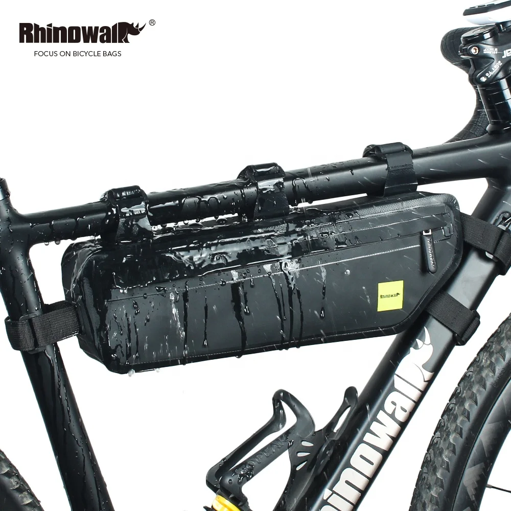 

Rhinowalk Bicycle Front Frame Bag Waterproof MTB Road Triangle Bike frame bag pouch for Riding, Black