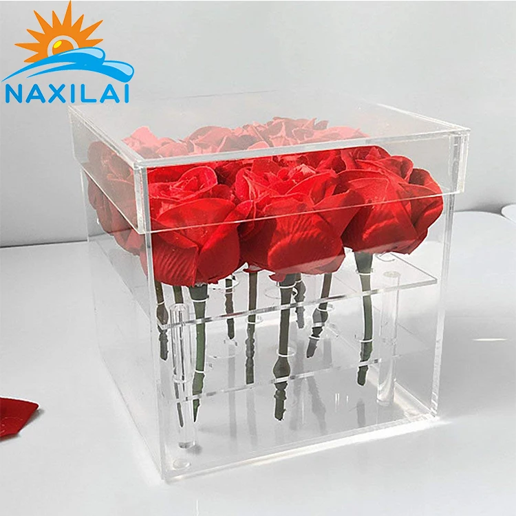 Naxilai Transparency Clear Acrylic Flower Box Acrylic Flower Box For