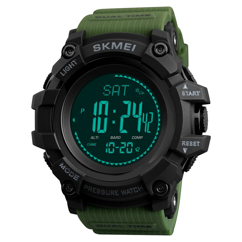 

skmei 1358 hot selling pedpmeter digital wristwatch men compass multifunction sport watches, Black,red,blue,army green