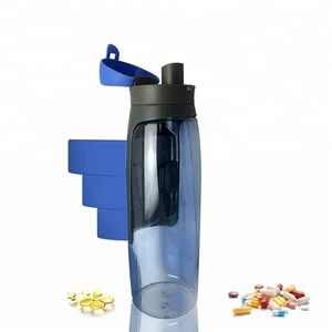 Image of Portable 7 Days Travel Plastic Pill Box Organizer Drinking Cups Sport Water Bottle