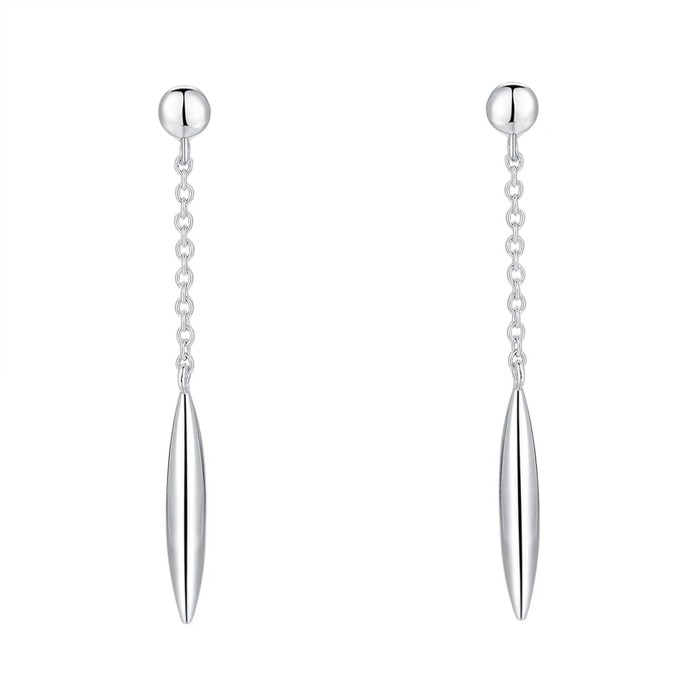 

2018 Hot sale simple fashion long style 925 sterling drop earrings for women, Silvery drop earrings