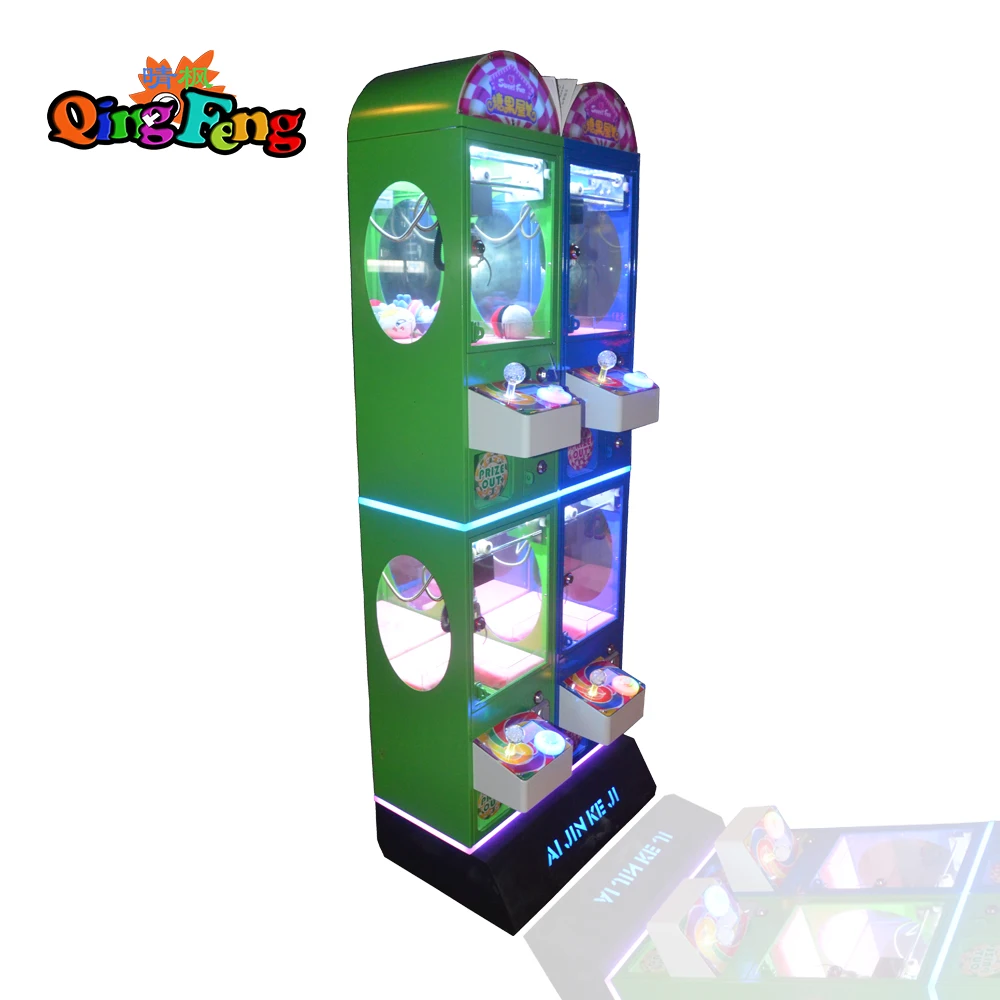 Qingfeng 2017 GTI 4 players mini candy coin operated games vending machine for kids