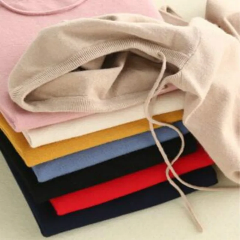 

New Women Fashion Wool Pure Cashmere Sweater Casual Hoody Hoodies Drawstring Pull Pullovers Sweaters Plus Size S-XXL Sweatshirt, Candy color