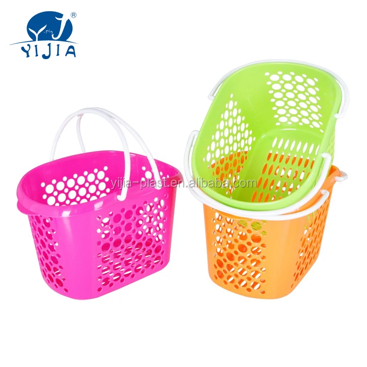 
China Manufacturer Storage and Shopping Plastic Basket with handles 