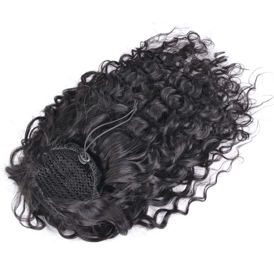

Best quality brazilian curly hair ponytail extension, Natural color (#1b)