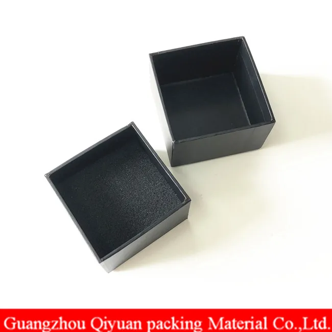 2018 Black Color Foil Logo Square Small Paper Packing Box Custom Luxury Jewelry Gift Boxes For Sale