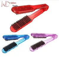 

Pro Salon Hairdressing Brush Barber DIY Double Straightening Hair V Comb Hairdresser Brushes Straightener