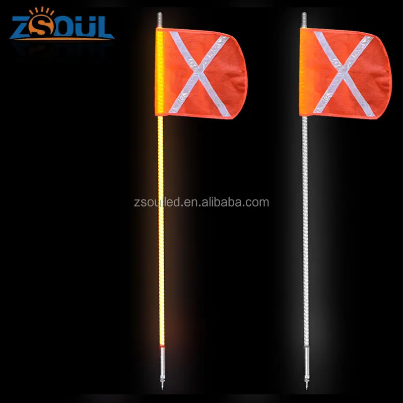 5 Feet Quick Release ATV UTV LED Light Whip with Flag Amber Orange